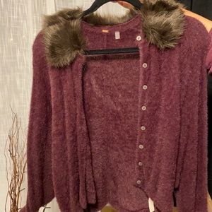 Free people fuzzy cardigan